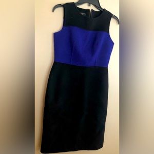TALBOTS Black & Blue Wool Dress  Size 2P